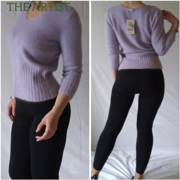 Apostrophe Tops - NWT Angora rabbit fur sweater